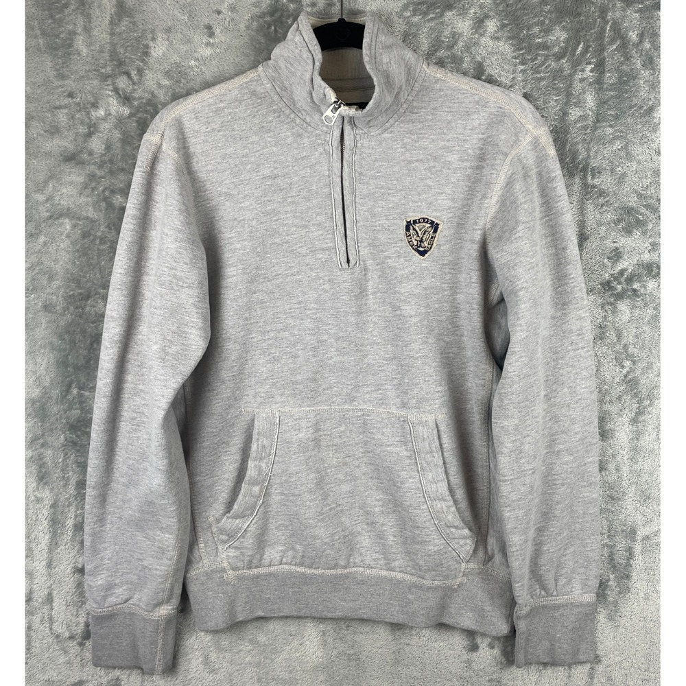 Vtg American‎ Eagle AE Sweatshirt Mens Small Gray Quarter Zip Pullover Outdoor